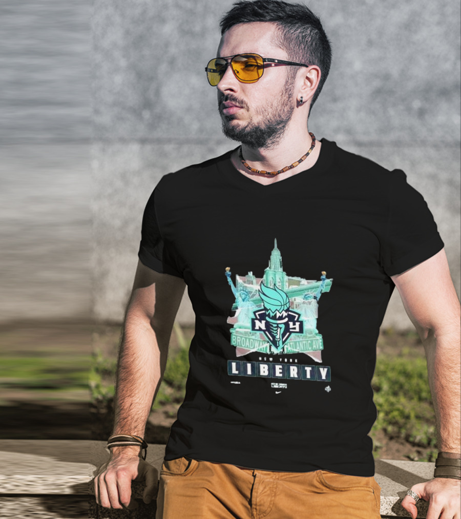 New York Liberty Broadway Atlantic Ave WNBA Statue Of Liberty Empire State Building T-Shirt