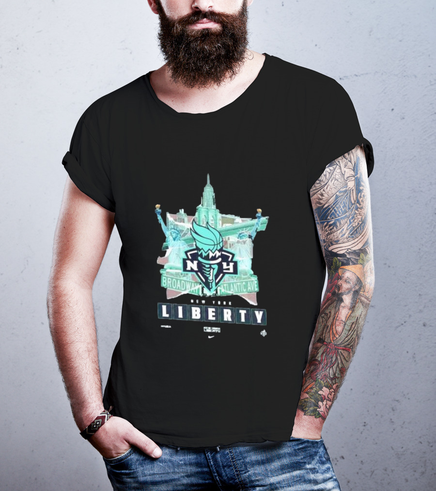 New York Liberty Broadway Atlantic Ave WNBA Statue Of Liberty Empire State Building T-Shirt