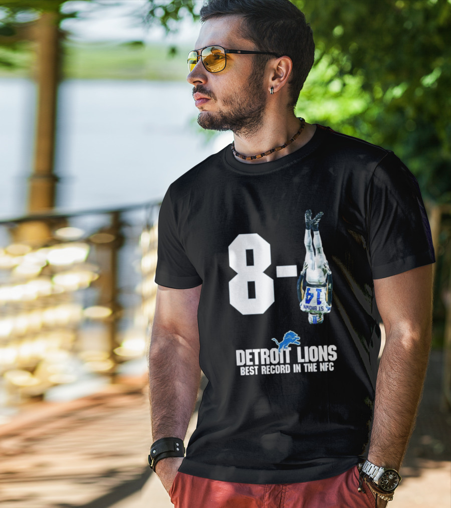 Detroit Lions 8-1 Amon-Ra St. Brown Headstand Celebration Best Record In NFC T-Shirt