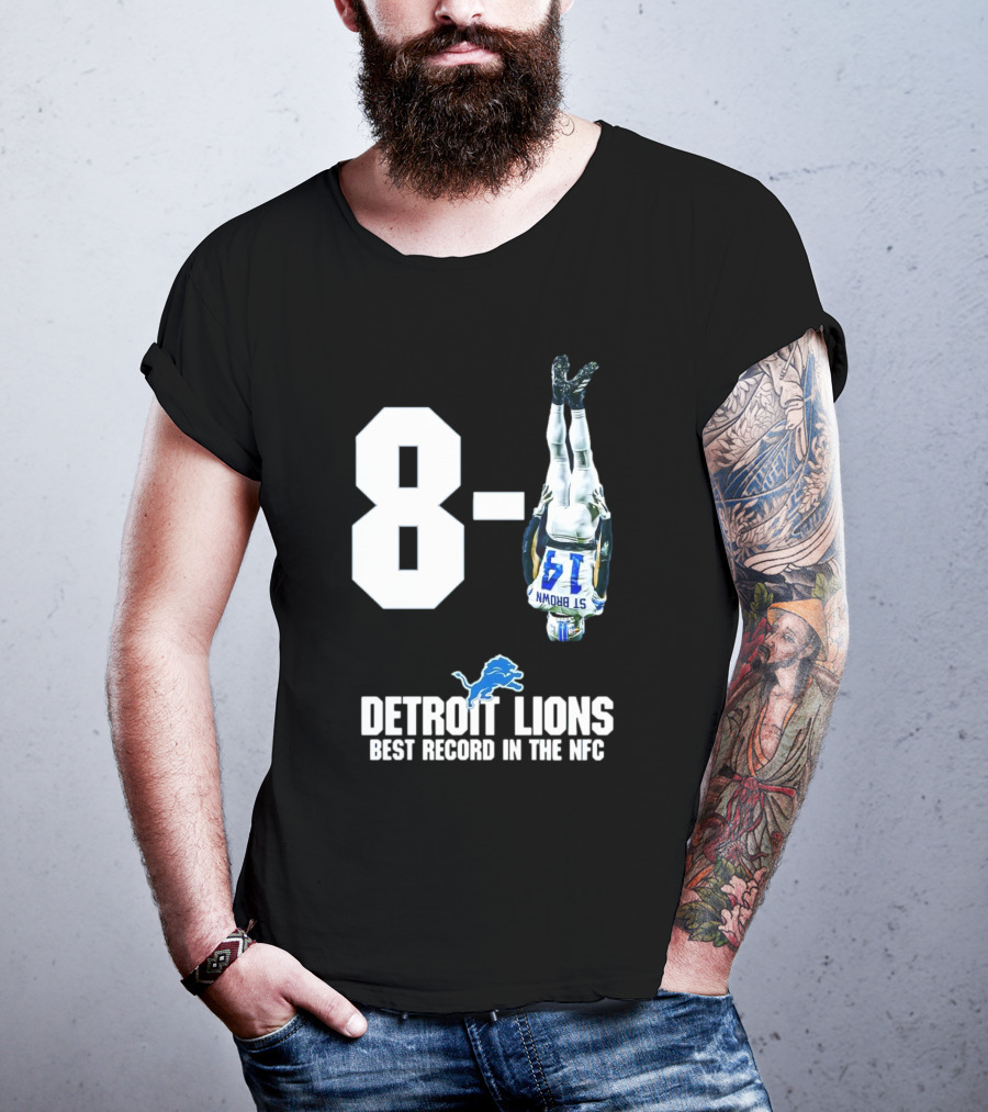 Detroit Lions 8-1 Amon-Ra St. Brown Headstand Celebration Best Record In NFC T-Shirt