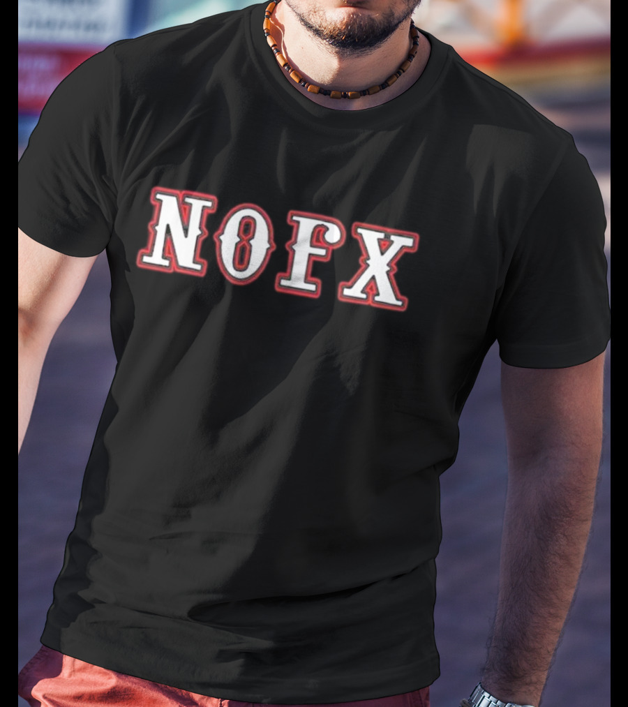 NOFX Idiot Son Of An Asshole Retro Band Style Red Outline T-Shirt