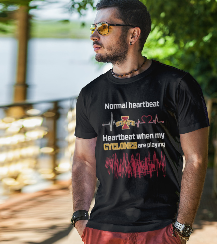 Normal Heartbeat Iowa State Cyclones Heartbeat Playing T-Shirt