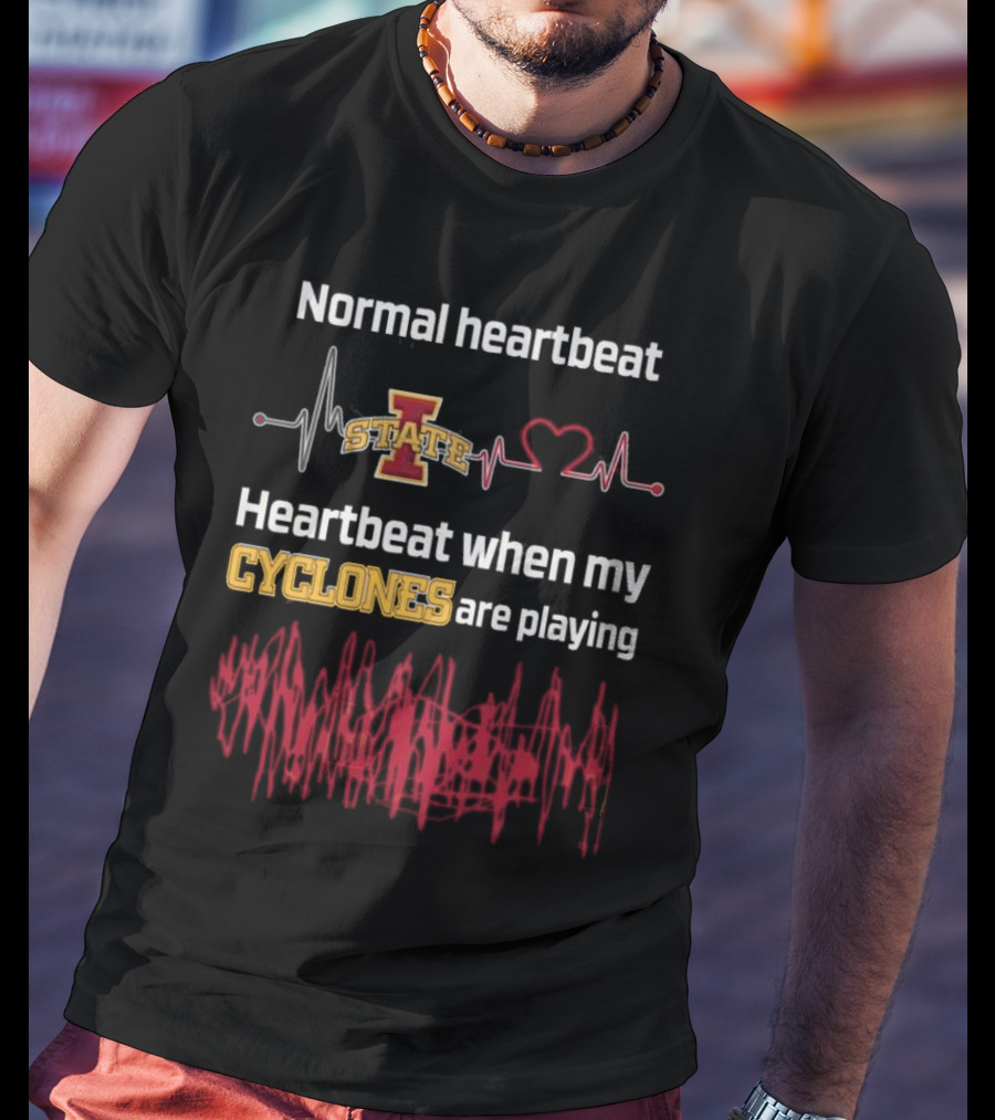 Normal Heartbeat Iowa State Cyclones Heartbeat Playing T-Shirt