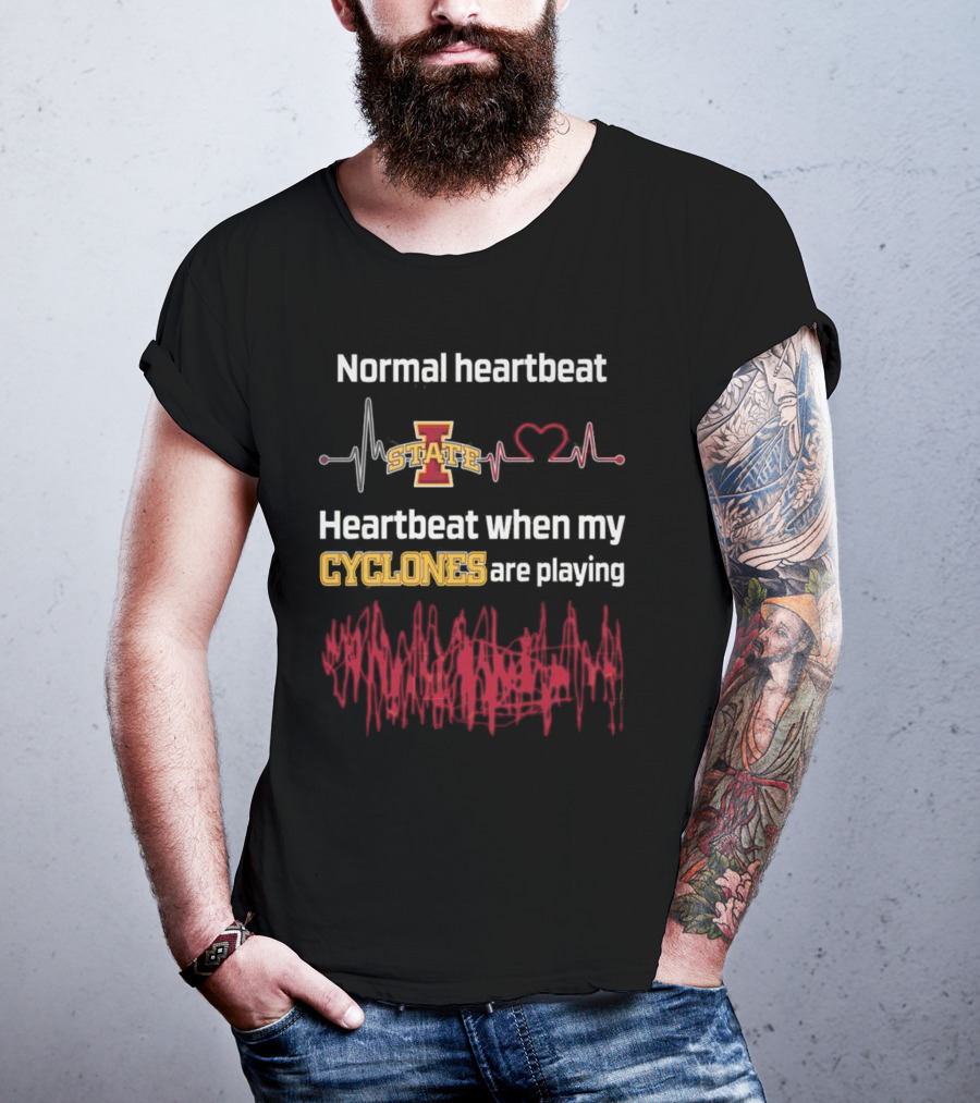 Normal Heartbeat Iowa State Cyclones Heartbeat Playing T-Shirt