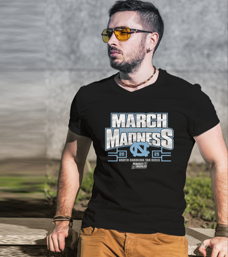 March Madness 2025 North Carolina Tar Heels Road To Tampa NCAA Tournament T-Shirt