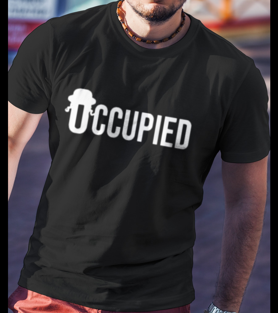 Occupied Firefighter Helmet Design T-Shirt