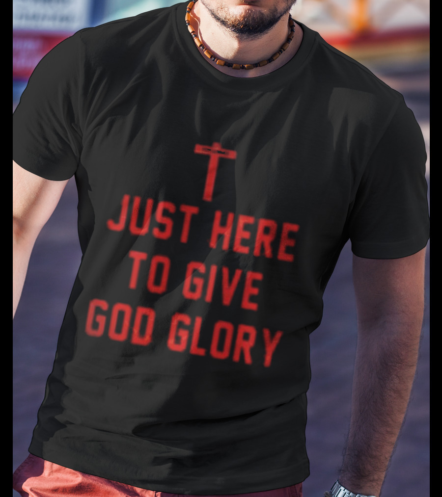 Ohio State Buckeyes Jesus Won Just Here To Give God Glory Cross T-Shirt
