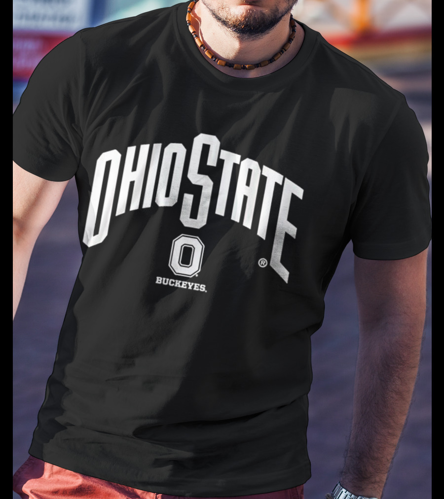 Ohio State Buckeyes Arched Wordmark With Athletic O T-Shirt