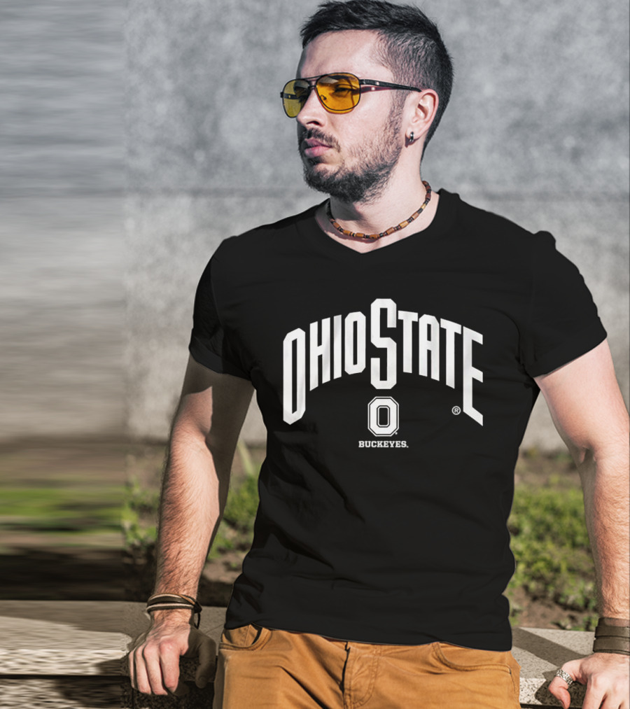 Ohio State Buckeyes Arched Wordmark With Athletic O T-Shirt