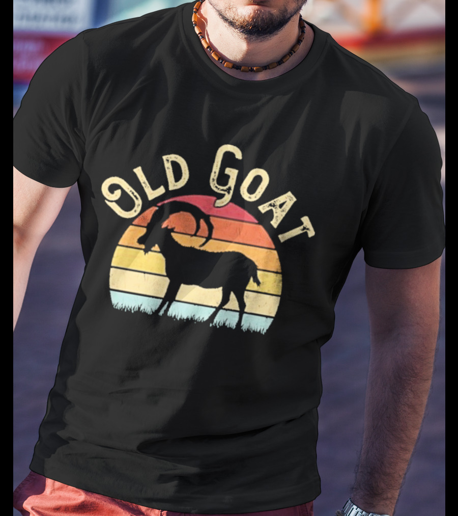 Old Goat Vintage Sunset Silhouette Retro Style T-Shirt