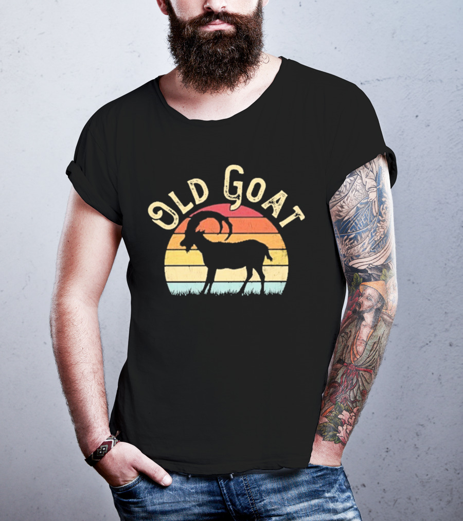 Old Goat Vintage Sunset Silhouette Retro Style T-Shirt