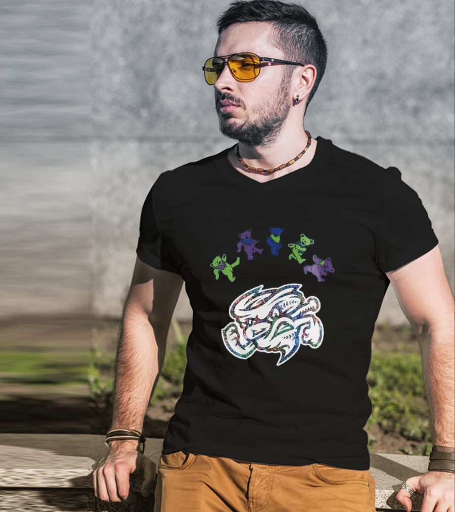 Omaha Storm Chasers Grateful Dead Night 2025 Baseball Dancing Bears T-Shirt