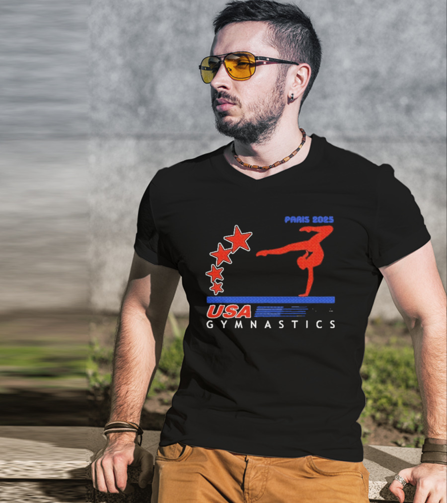 Paris 2025 USA Gymnastics Stars T-Shirt