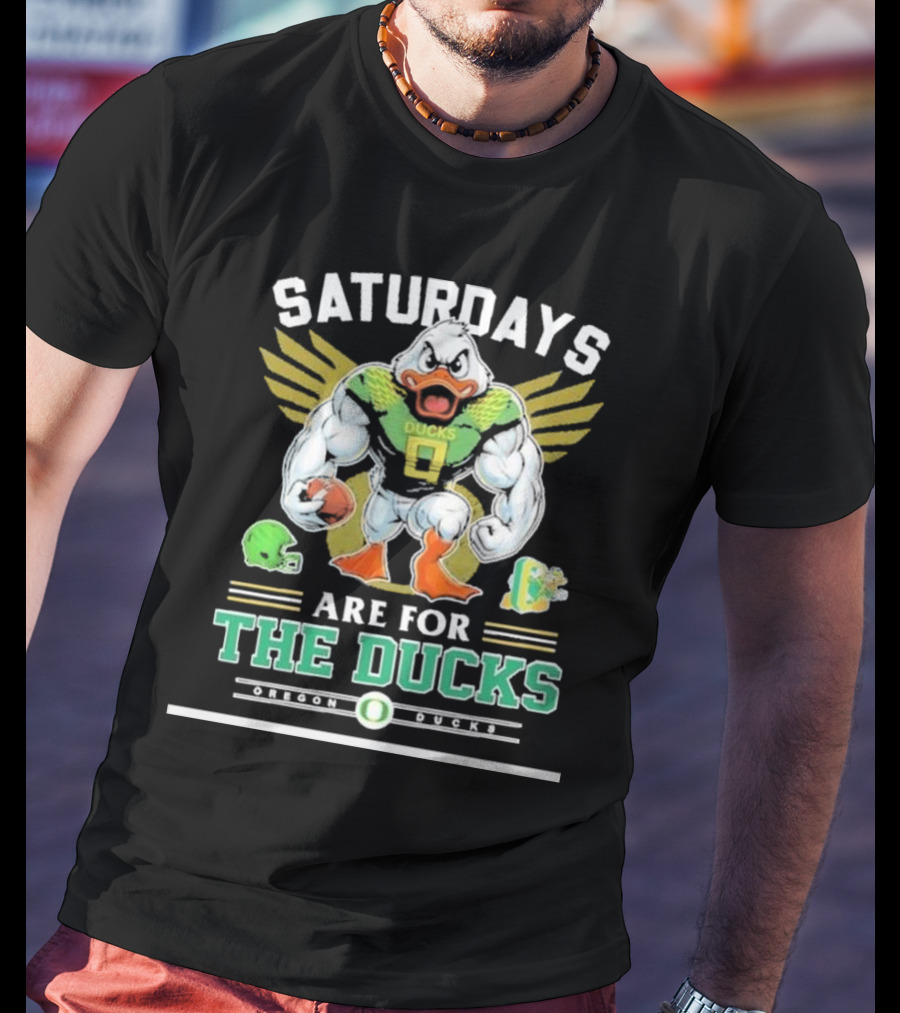 SATURDAYS ARE FOR THE DUCKS Mascot Football Helmets Play T-Shirt