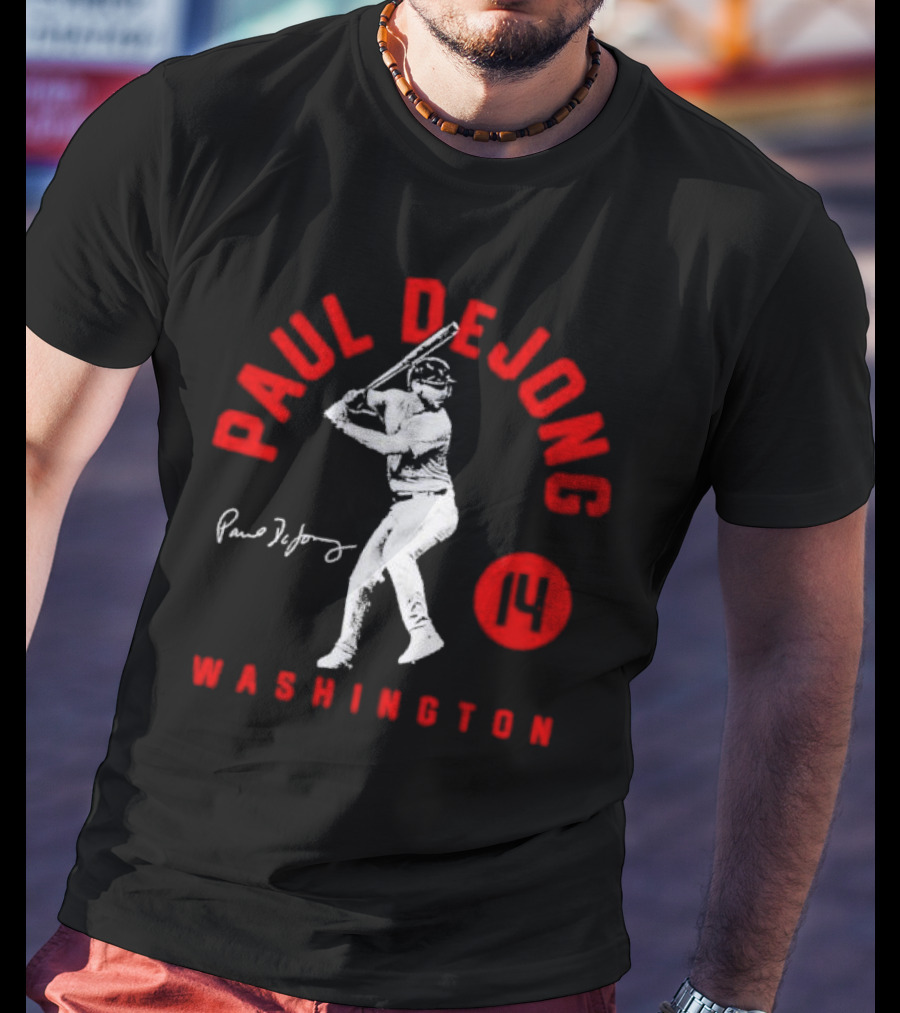 Paul DeJong Washington Nationals Signature Cartoon Number 14 T-Shirt