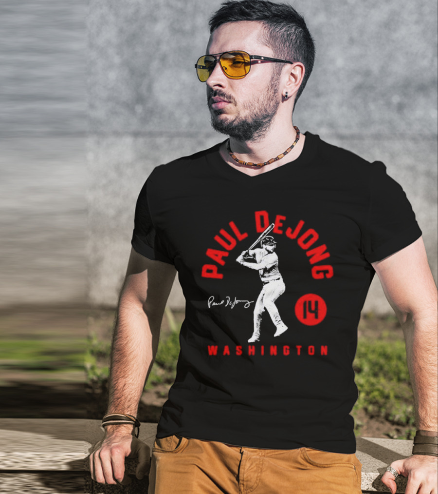 Paul DeJong Washington Nationals Signature Cartoon Number 14 T-Shirt
