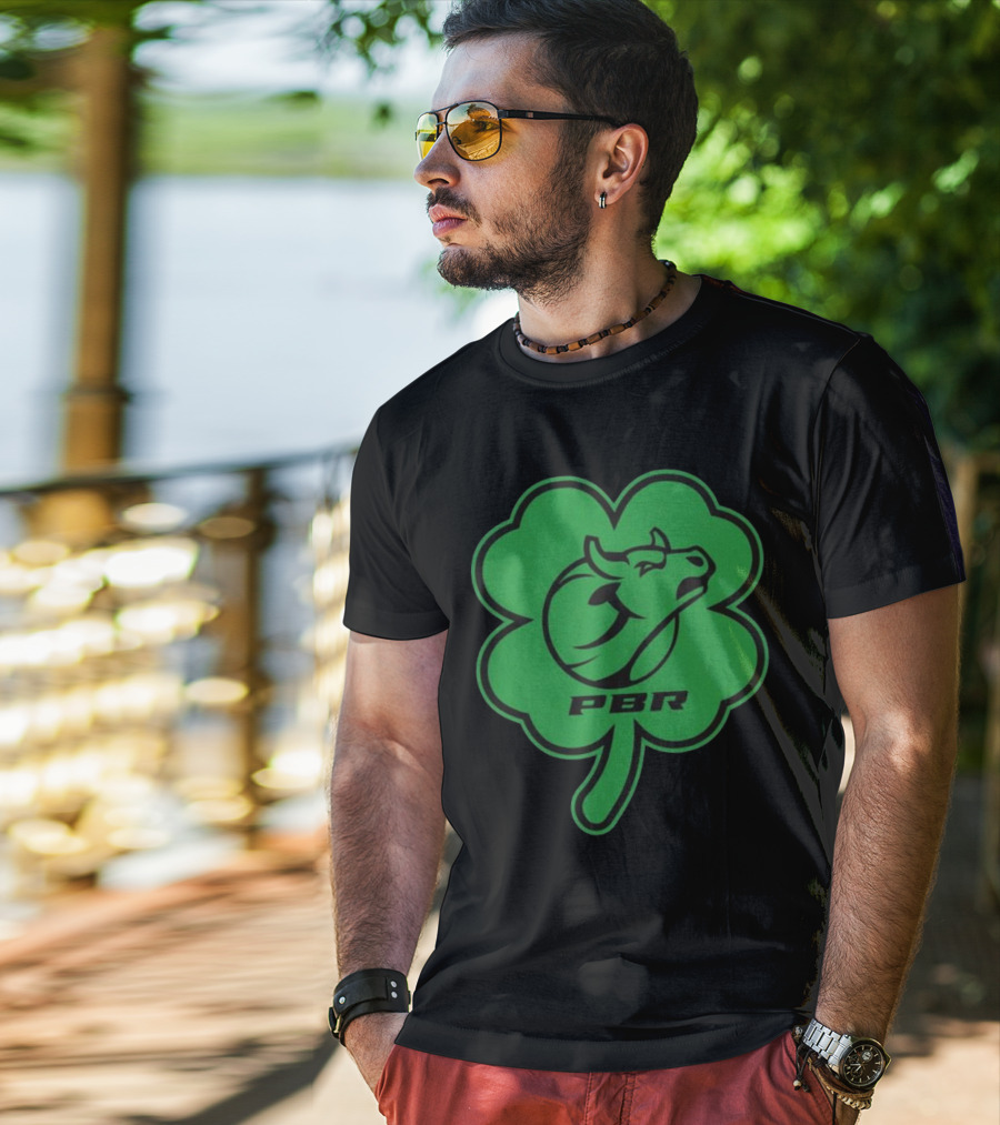 PBR Bull Head Clover Emblem T-Shirt