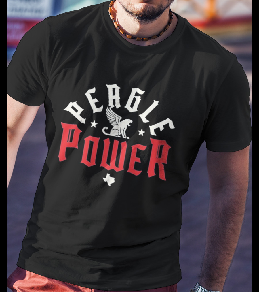 Peagle Power Winged Griffin Texas Baseball T-Shirt