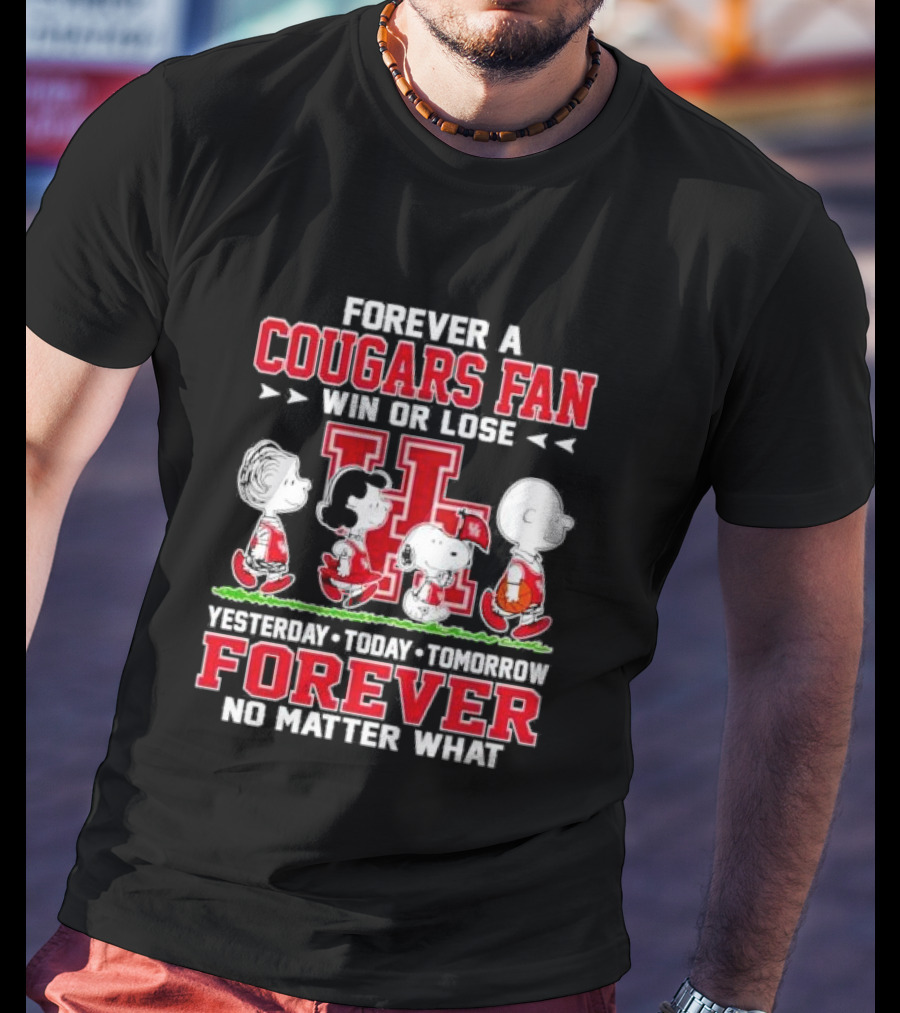 Peanuts Forever A Cougars Fan Win Or Lose No Matter What T-Shirt