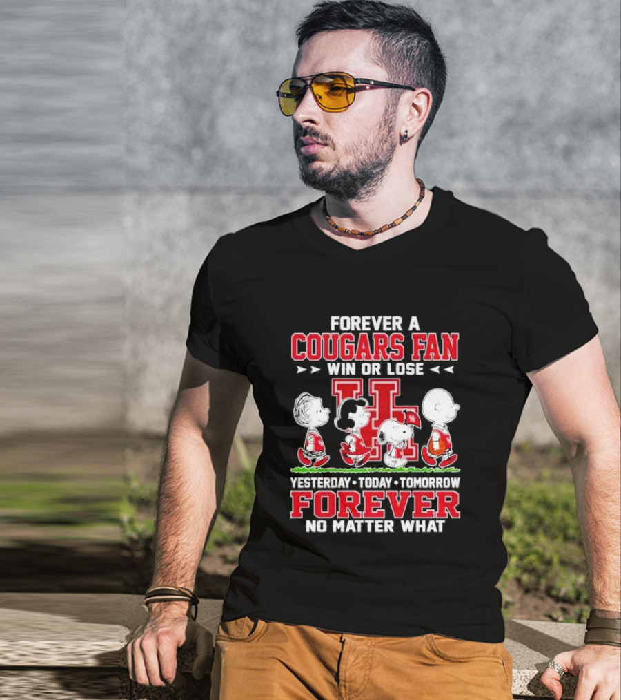 Peanuts Forever A Cougars Fan Win Or Lose No Matter What T-Shirt