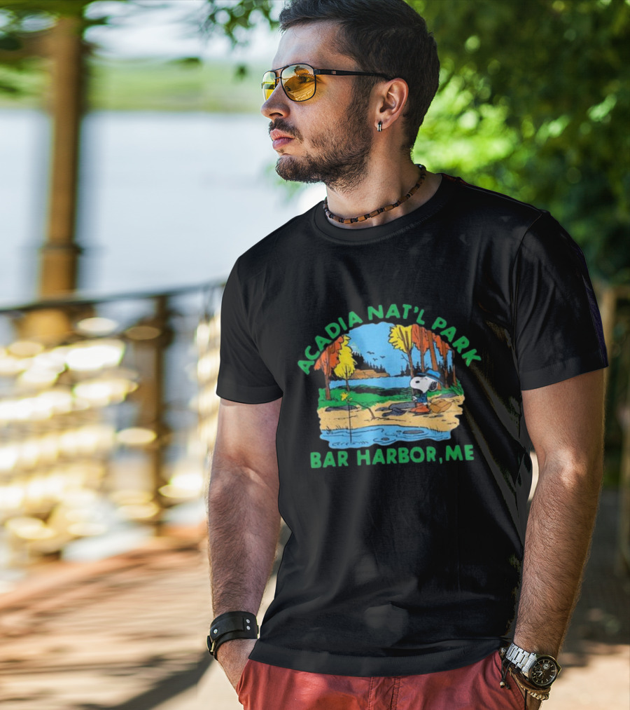 Peanuts Snoopy Acadia Nat'l Park Bar Harbor ME T-Shirt