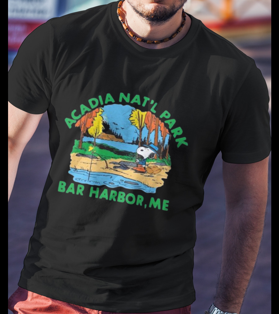 Peanuts Snoopy Acadia Nat'l Park Bar Harbor ME T-Shirt