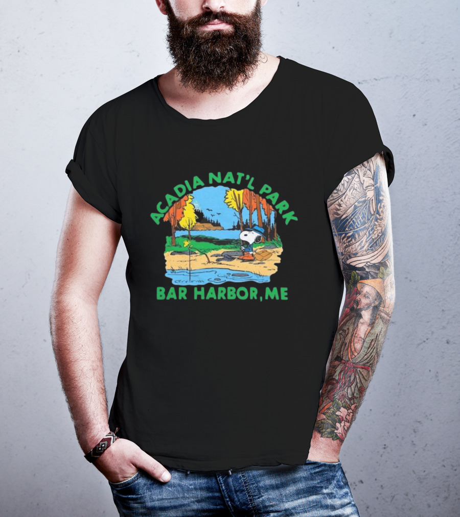 Peanuts Snoopy Acadia Nat'l Park Bar Harbor ME T-Shirt