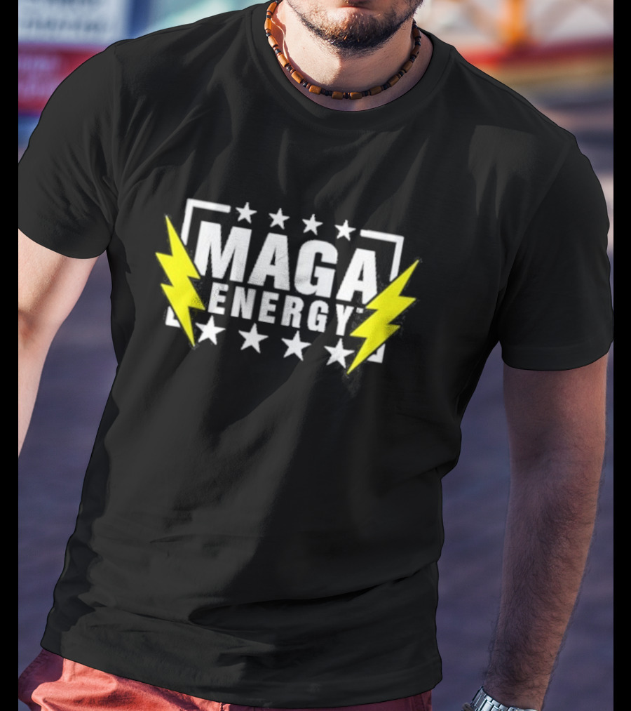 MAGA Energy Lightning Bolt Star Pattern T-Shirt