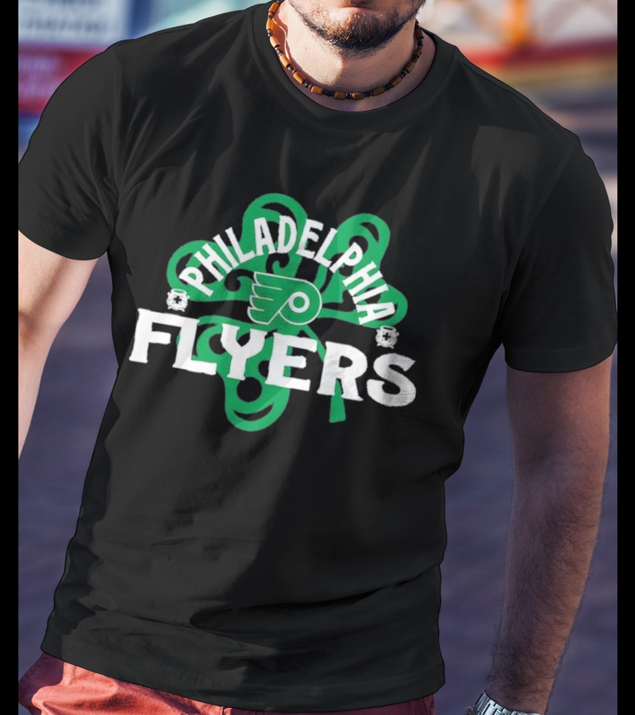 Philadelphia Flyers St. Patrick's Day Shamrock Theme T-Shirt