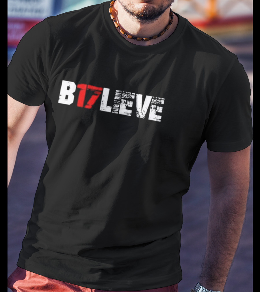 B17lieve Pierre Kingpin Text Red And White T-Shirt