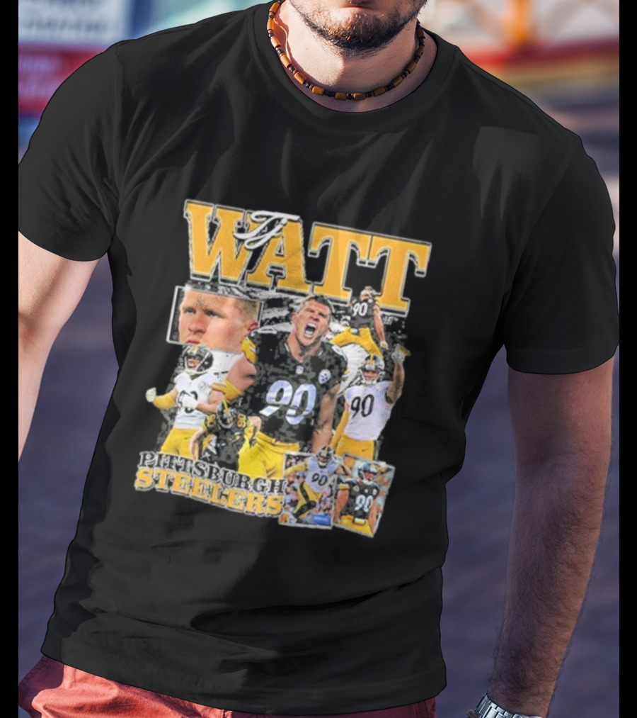 Pittsburgh Steelers TJ Watt 90 Collage T-Shirt