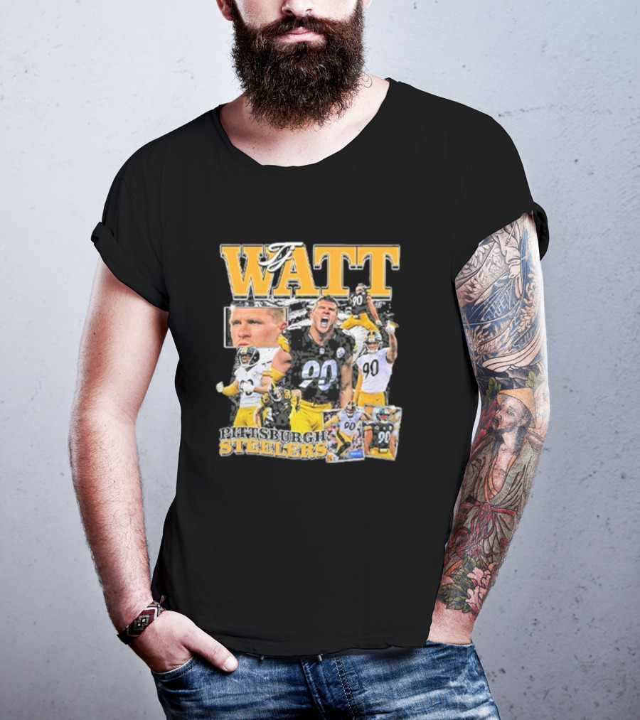 Pittsburgh Steelers TJ Watt 90 Collage T-Shirt