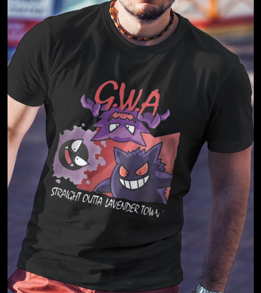 G.W.A Straight Outta Lavender Town Gengar Haunter Gastly T-Shirt