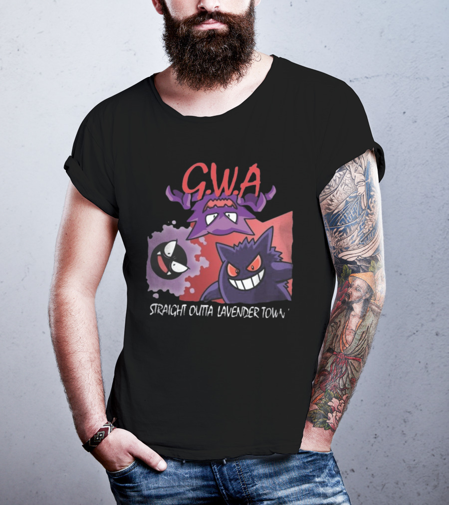 G.W.A Straight Outta Lavender Town Gengar Haunter Gastly T-Shirt