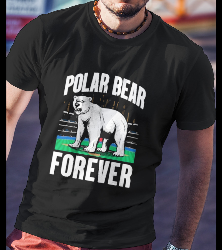 Polar Bear Forever Baseball Stadium Scene T-Shirt