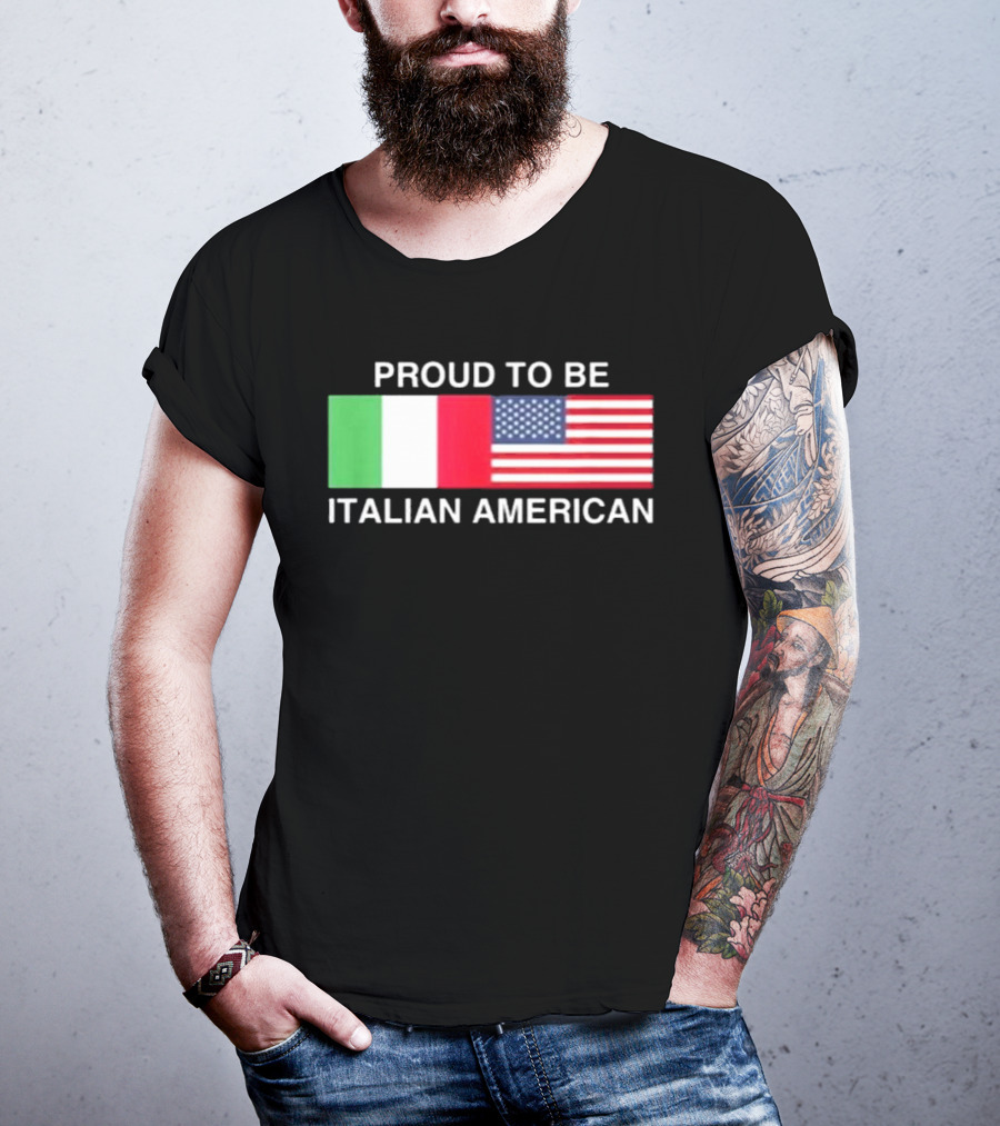 Proud To Be Italian American Flag USA Italy T-Shirt