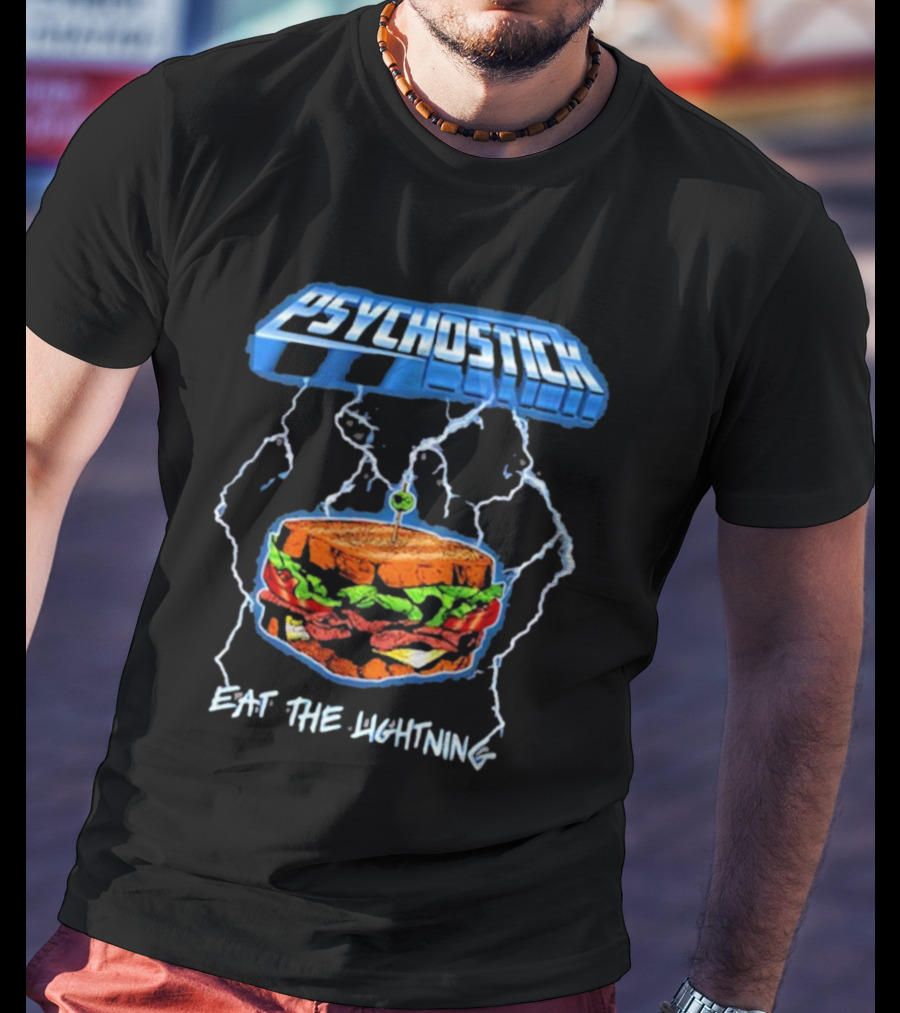 Psychostick Eat The Lightning Sandwich With Lightning Bolts T-Shirt