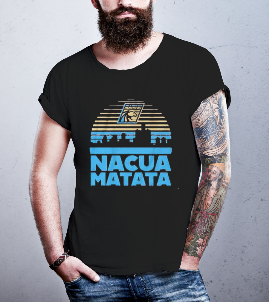 Nacua Matata Michigan Panthers Skyline Lion Icon T-Shirt