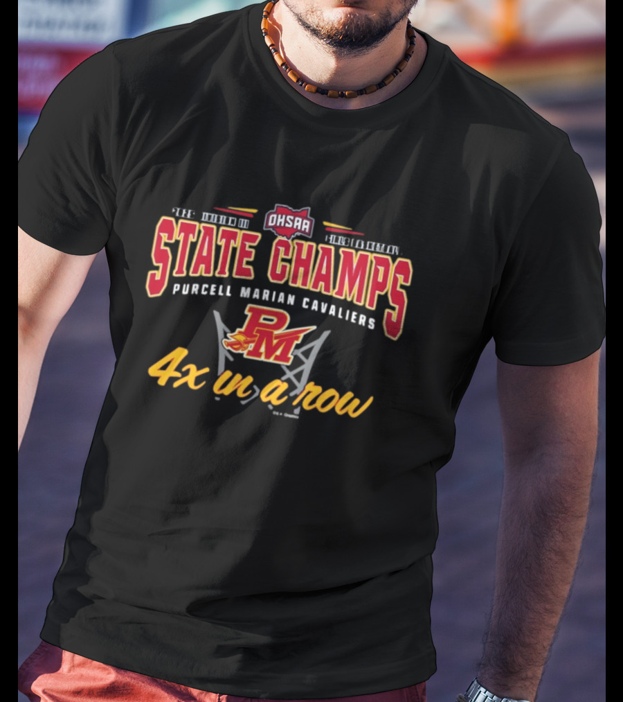 Purcell Marian Cavaliers 2025 OHSAA State Champs Girls Basketball 4x In A Row T-Shirt