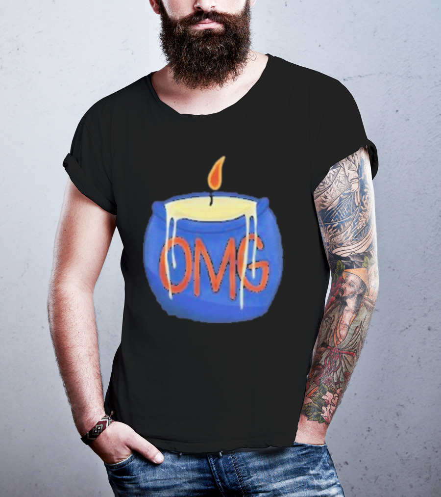 OMG Rally Candle Iconic Blue Wax Flame T-Shirt