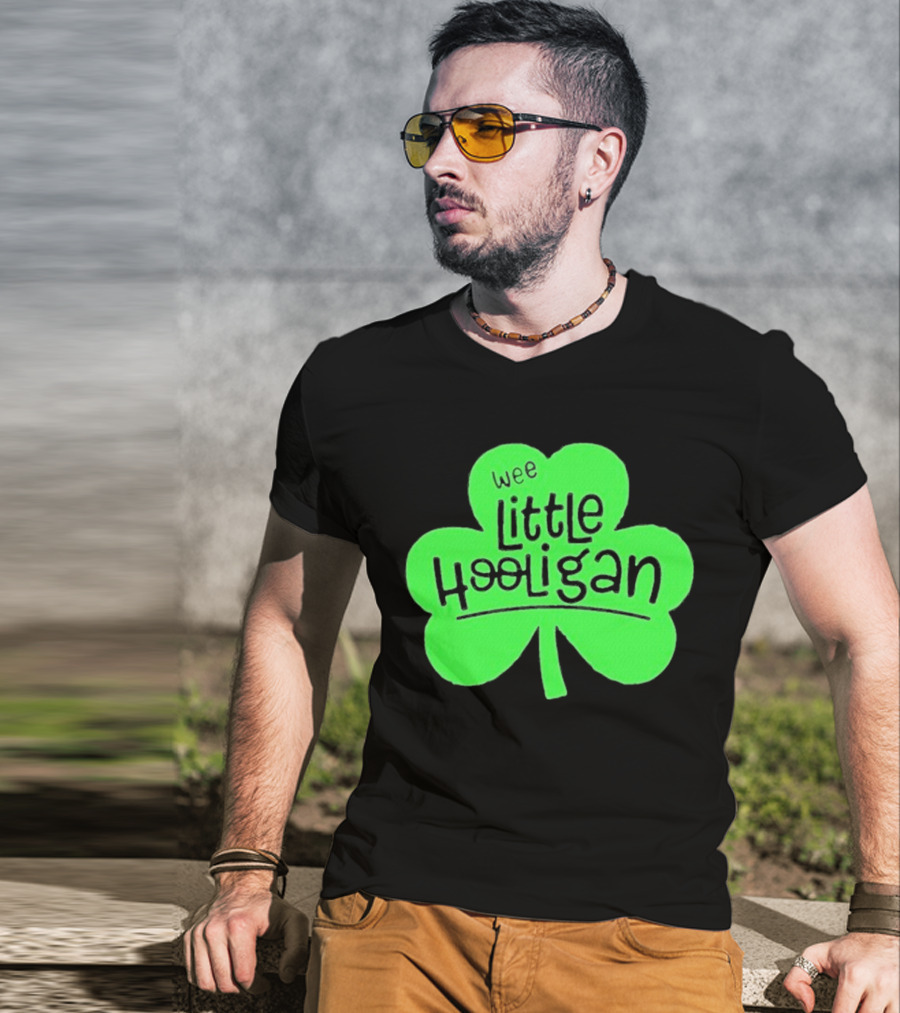 Wee Little Hooligan St Patricks Day Shamrock T-Shirt