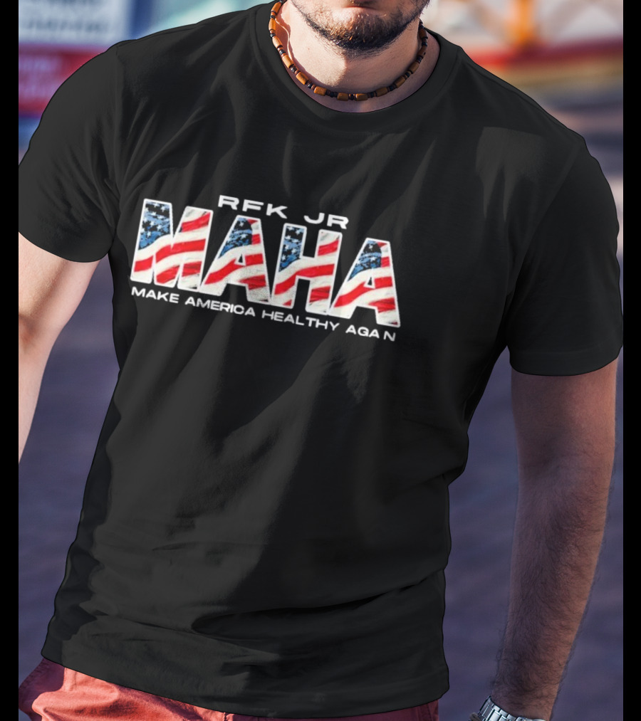 RFK Jr. MAHA Make America Healthy Again American Flag Letters T-Shirt