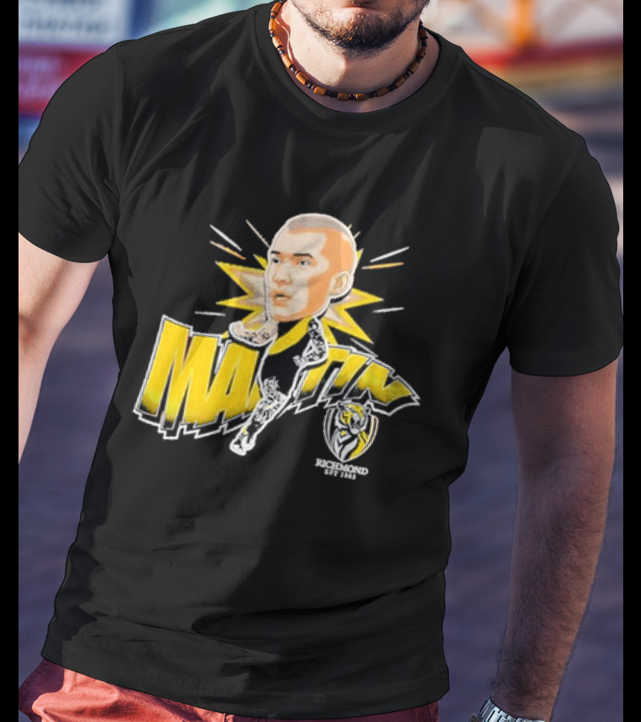 Richmond FC Dustin Martin Henrik Face With Yellow Highlights T-Shirt