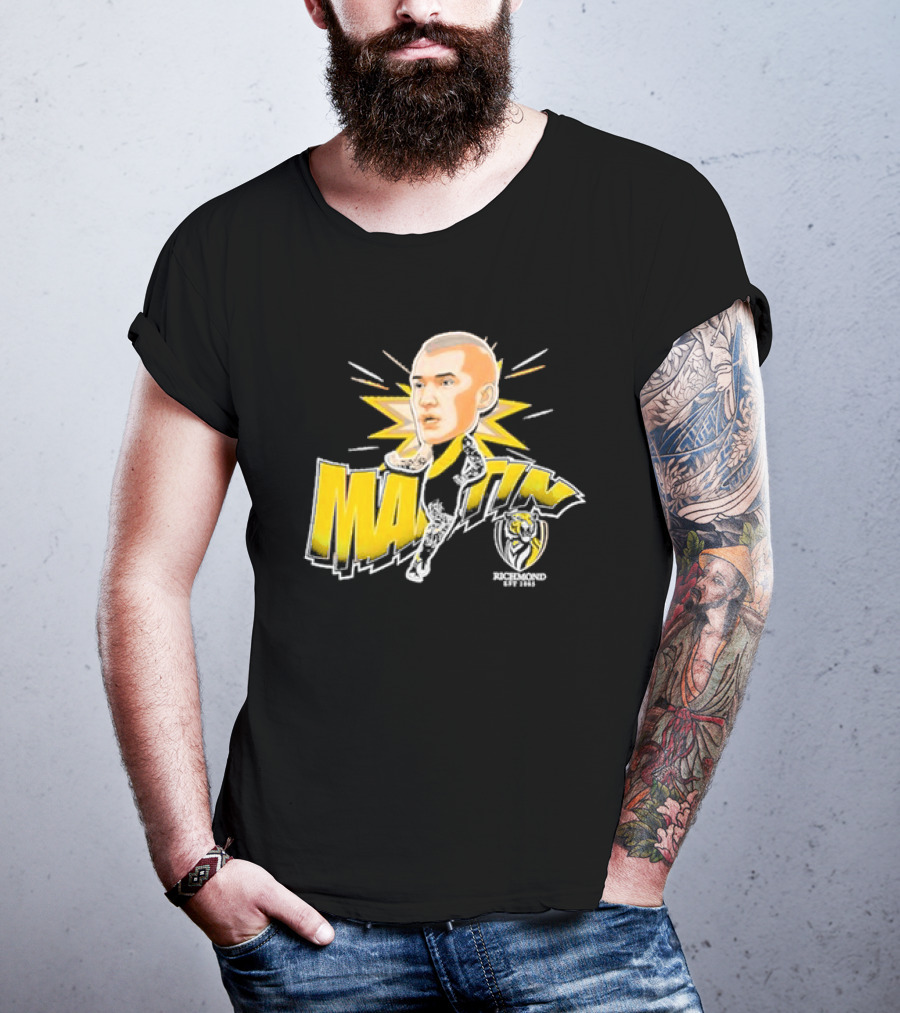 Richmond FC Dustin Martin Henrik Face With Yellow Highlights T-Shirt