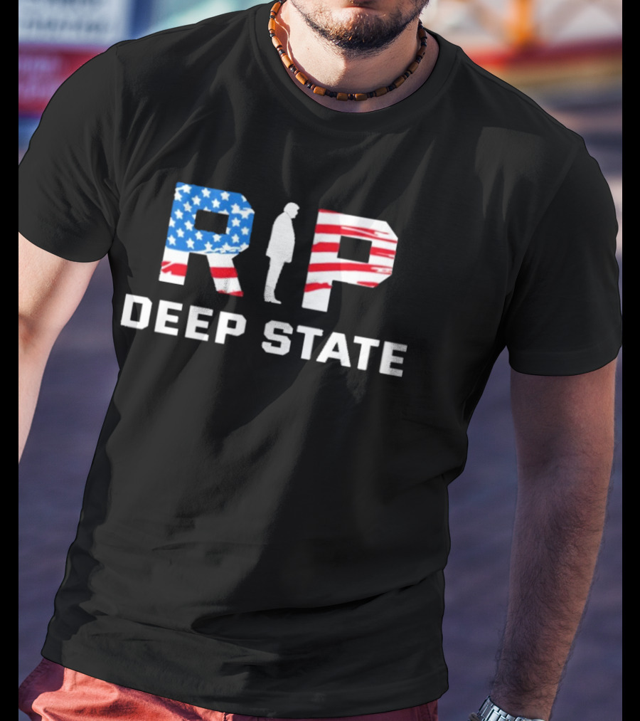 RIP Deep State American Flag Silhouette T-Shirt