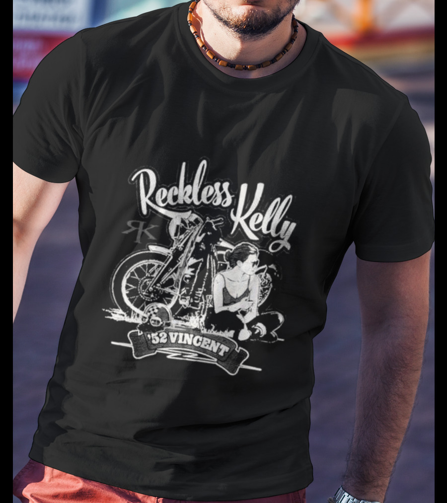 Reckless Kelly Motorcycle Texas Hunks Adventure 52 Vincent T-Shirt