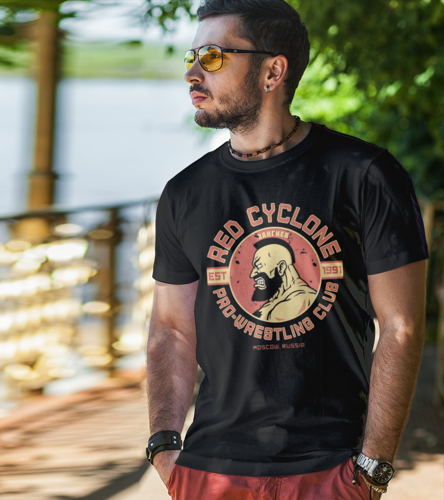 Red Cyclone Zangief Pro Wrestling Club Est 1991 Moscow Russia T-Shirt