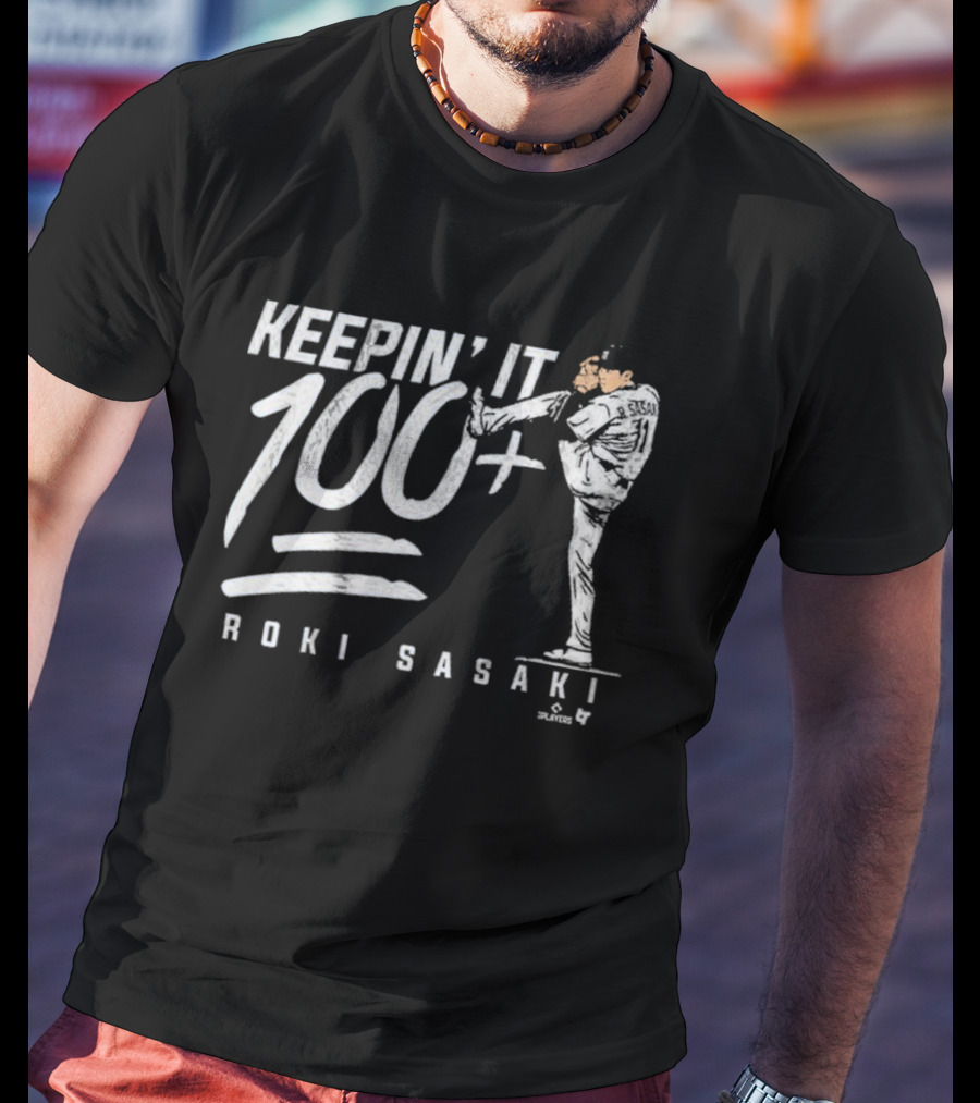 Roki Sasaki Keepin’ It 100+ Baseball Pitcher Graphic T-Shirt