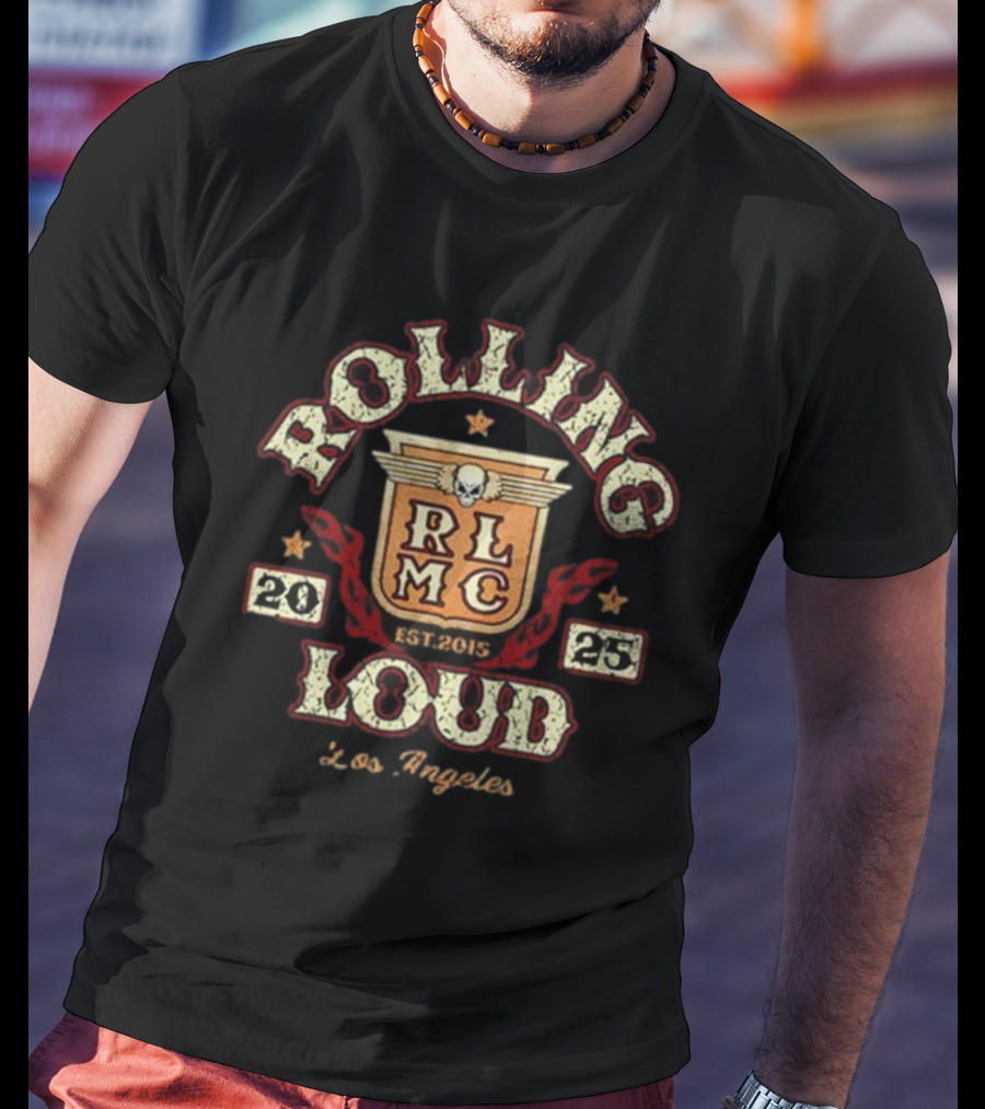 Rolling Loud RLMC Los Angeles 25 Moto Crest 2015 T-Shirt
