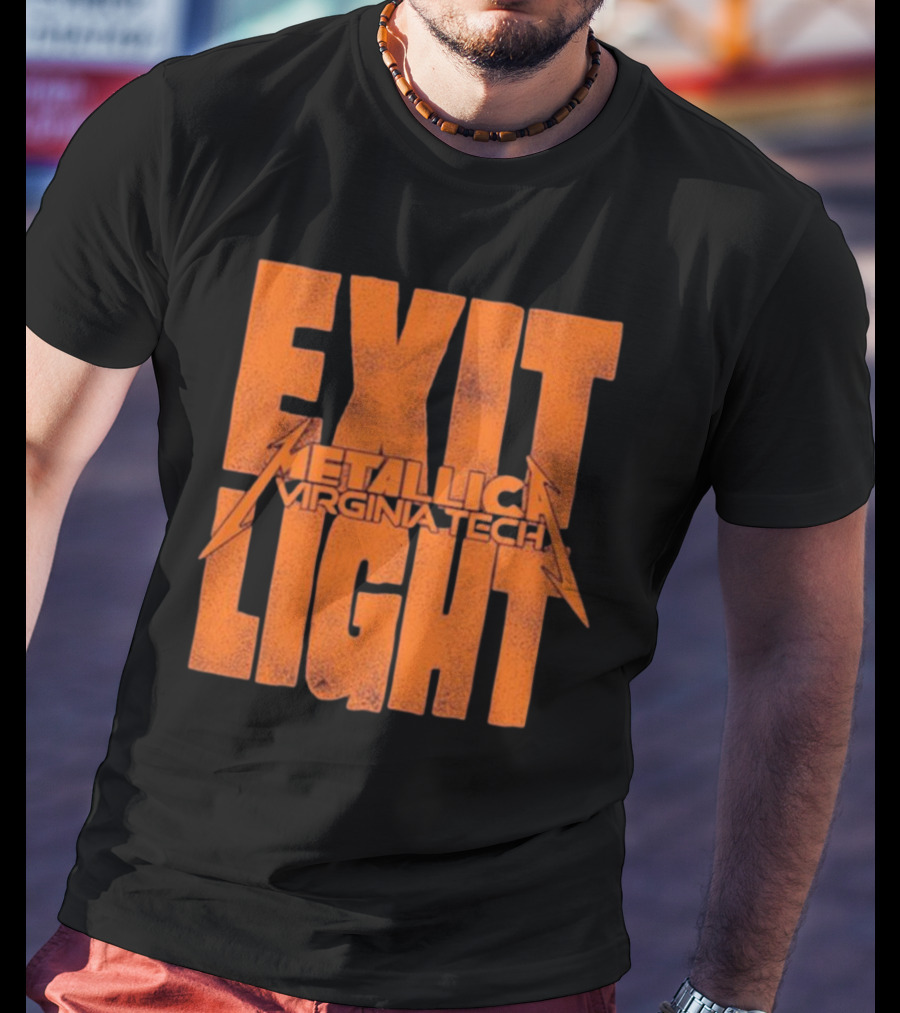 EXIT LIGHT METALLICA VIRGINIA TECH RETRO BRAND MAROON HOKIES T-Shirt